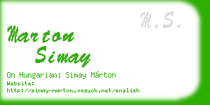 marton simay business card