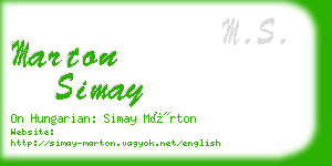 marton simay business card